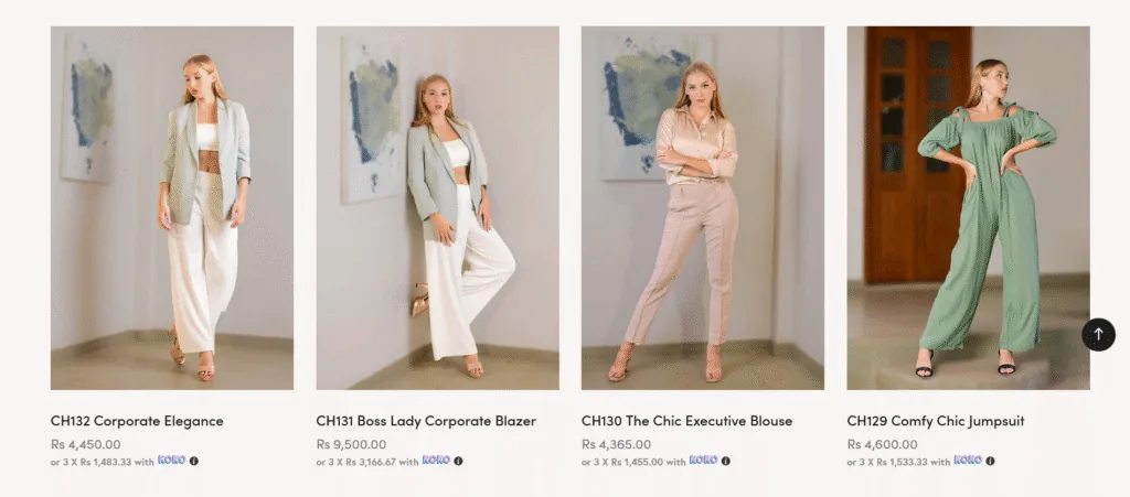 Screenshot of CH Glamstore Sri Lankas Exclusive Fashion Clothing Store