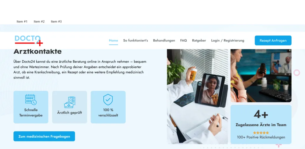 Screenshot of Telemedizin Plattform – Digitale Arztberatung Online Rezepte