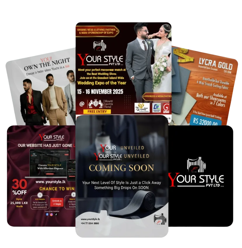 Printed and digital marketing designs produced for YourStyle