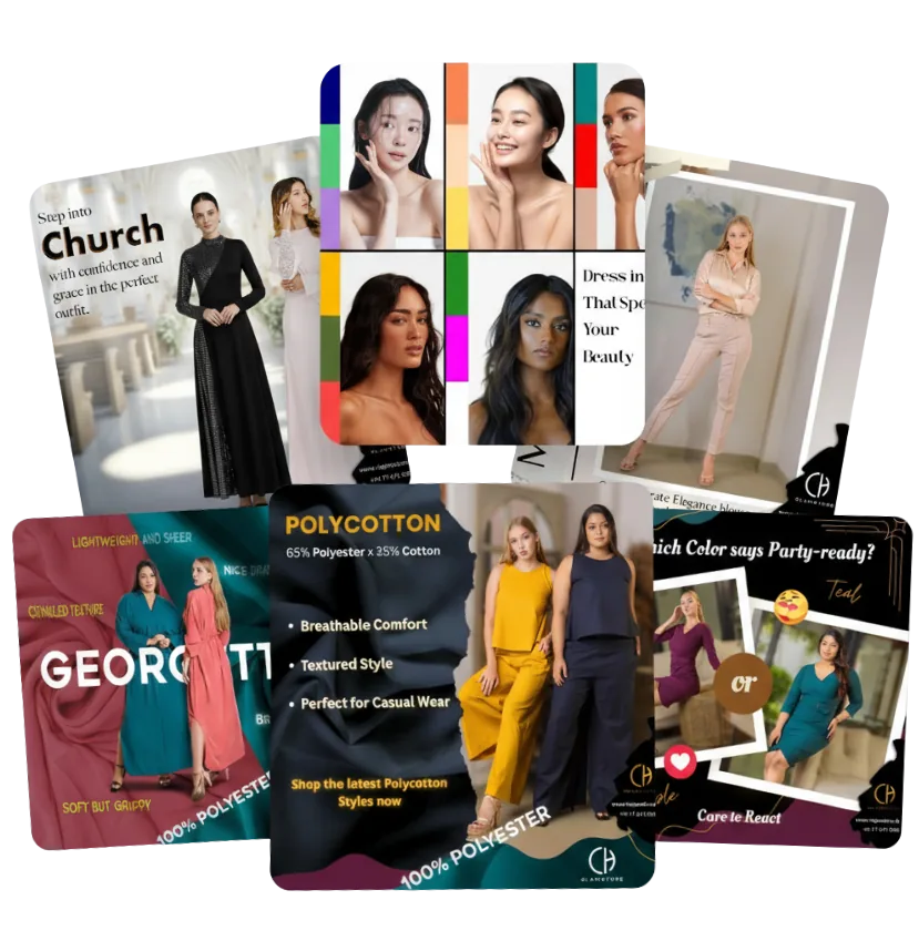 Social media graphics produced for CH Glamstore